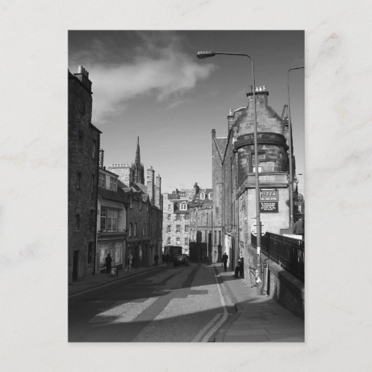 Edinburgh Candlemakers Row Mono Postkarte (Vorderseite)