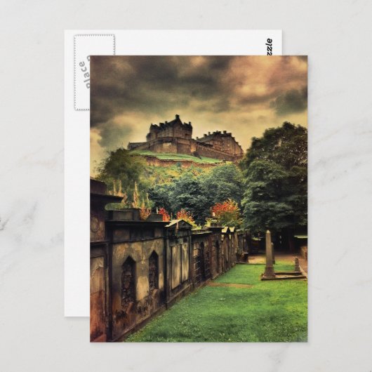 Edinburgh Castle - Antique Style Postkarte (Vorne/Hinten)