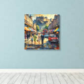 Edinburgh Castle High Street Szene Leinwand (Insitu (Holzboden))