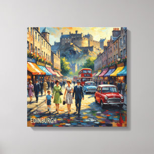 Edinburgh Castle High Street Szene Leinwand
