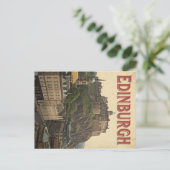 Edinburgh Castle in Vintagen Tones Postkarte (Stehend Vorderseite)
