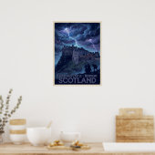 Edinburgh Castle Mitternachtssturm Gothic Reise Poster (Küche)