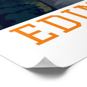 Edinburgh Castle Retro Vintage Travel Poster (Ecke)