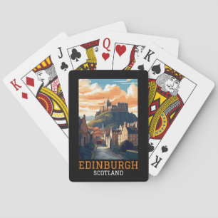 Edinburgh Castle Retro Vintage Travel Spielkarten