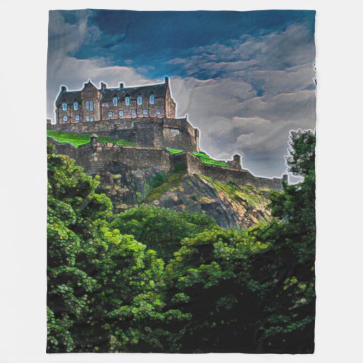 Edinburgh Castle, Schottland Akrylle Art Fleecedecke (Vorderseite)