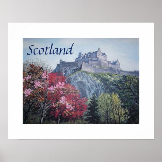 Edinburgh Castle Scotland Gemälde von Pola.B.Alex Poster (Vorne)