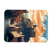 Edinburgh Castle Scotland Postcard Travel Magnet (Horizontal)