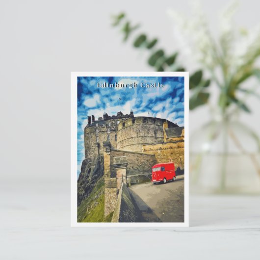Edinburgh Castle Scotland Retro Style Postkarte (Stehend Vorderseite)