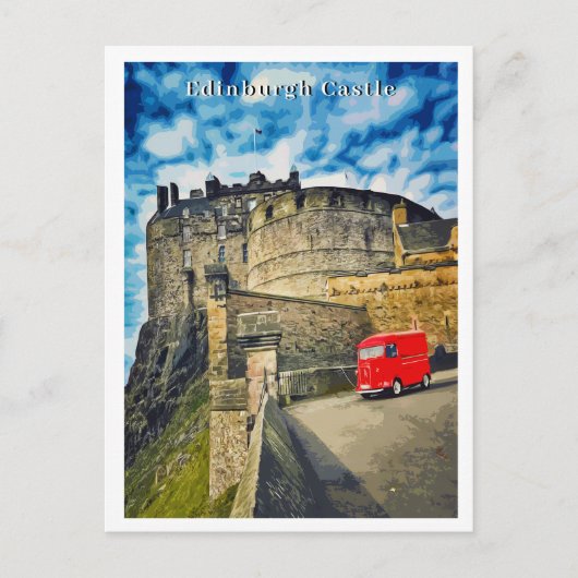 Edinburgh Castle Scotland Retro Style Postkarte (Vorderseite)