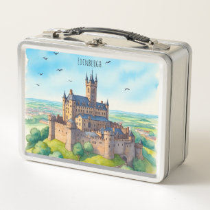 Edinburgh Castle Scotland, Skotlandia, Metal Lunch Metall Brotdose