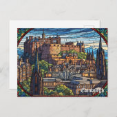 Edinburgh Castle Scotland Travel Postkarte (Vorne/Hinten)