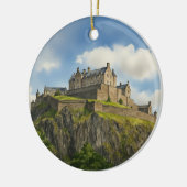 Edinburgh Castle Scotland Watercolor Keramik Ornament (Links)