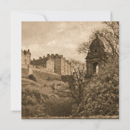 Edinburgh Castle Sepia-Fotografie Feiertagskarte