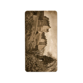 Edinburgh Castle Sepia Photograph Adressaufkleber