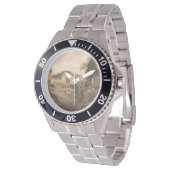 Edinburgh Castle Sepia Photograph Armbanduhr (Schrägansicht)