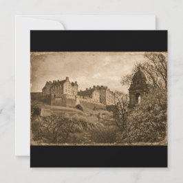 Edinburgh Castle Sepia Photograph Einladung