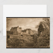 Edinburgh Castle Sepia Photograph Einladung (Vorne/Hinten)