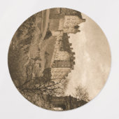 Edinburgh Castle Sepia Photograph Etiketten (Design 2)