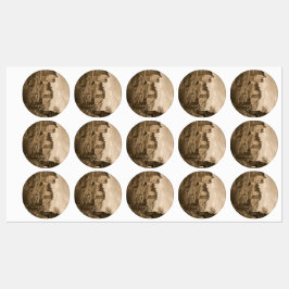 Edinburgh Castle Sepia Photograph Etiketten