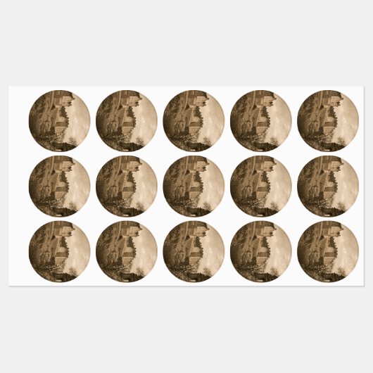 Edinburgh Castle Sepia Photograph Etiketten (Blatt)