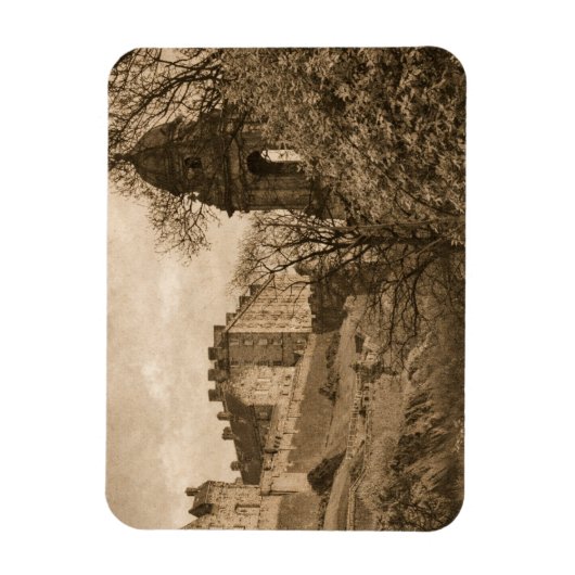 Edinburgh Castle Sepia Photograph Magnet (Vertikal)