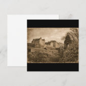 Edinburgh Castle Sepia Photograph Save The Date (Vorne/Hinten)
