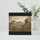 Edinburgh Castle Sepia Photograph Save The Date (Stehend Vorderseite)
