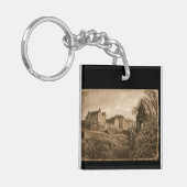 Edinburgh Castle Sepia Photograph Schlüsselanhänger (Vorderseite links)