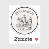 Edinburgh Castle Sticker | Vintage Travel Art (Blatt)