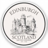 Edinburgh Castle Sticker | Vintage Travel Art (Vorderseite)