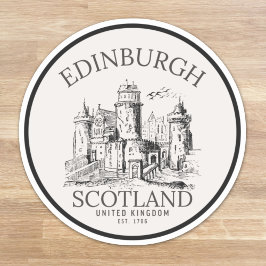 Edinburgh Castle Sticker | Vintage Travel Art