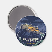 Edinburgh Castle Vereinigtes Königreich Magnet (Vorderseite/Rückseite)