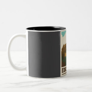 Edinburgh Castle Vintage Reise   Zweifarbige Tasse