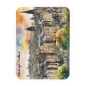 Edinburgh Castle Watercolor Travel Magnet (Vertikal)