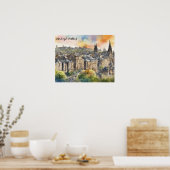 Edinburgh Castle Watercolor Travel Poster (Küche)