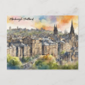 Edinburgh Castle Watercolor Travel Postkarte (Vorderseite)