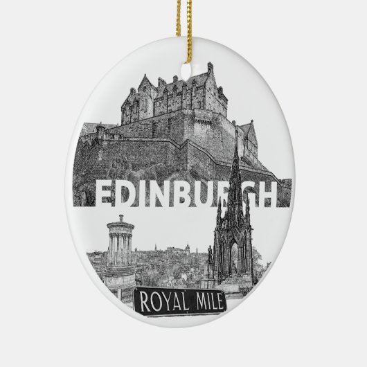 Edinburgh Christmas Bauble Keramik Ornament (Rechts)
