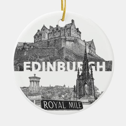 Edinburgh Christmas Bauble Keramik Ornament (Vorne)