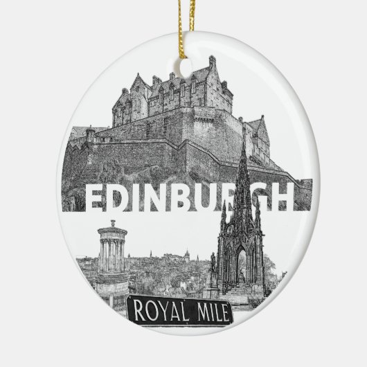 Edinburgh Christmas Bauble Keramik Ornament (Links)