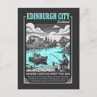 Edinburgh City Schottland, wo sich Schlösser und d Postkarte