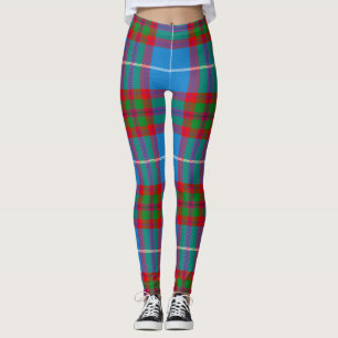 Edinburgh City Tartan Kariert Blue Red Lila Leggings