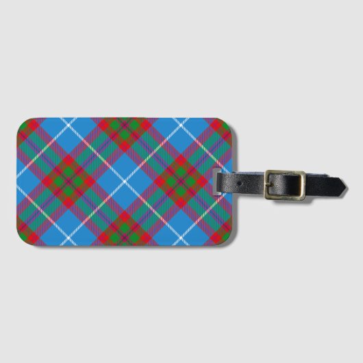 Edinburgh City Tartan Kariert Blue Red Lila Luggag Gepäckanhänger (Vorderseite (Horizontal))