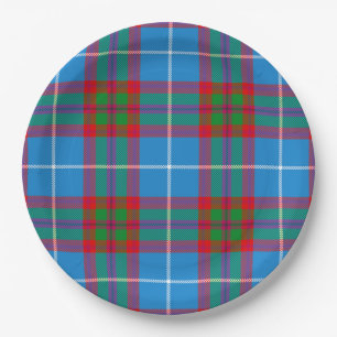 Edinburgh City Tartan Kariert Blue Red Lila Pappteller