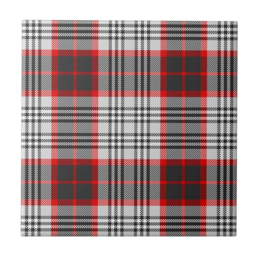 Edinburgh City Tartan Kariert Grau Black Red Fliese (Vorderseite)