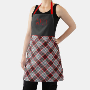 Edinburgh City Tartan Karo Blau Rot Schürze