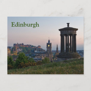 Edinburgh Cityscape Sunset Postcard Postkarte