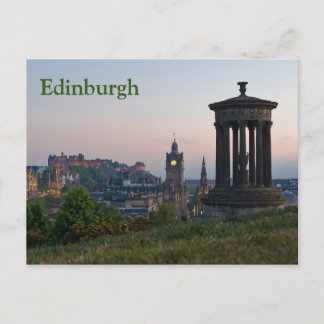 Edinburgh Cityscape Sunset Postcard Postkarte