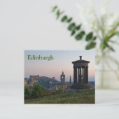 Edinburgh Cityscape Sunset Postcard Postkarte (Stehend Vorderseite)