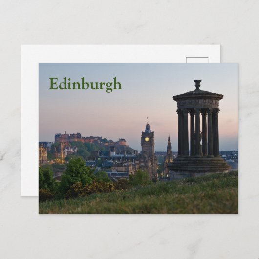 Edinburgh Cityscape Sunset Postcard Postkarte (Vorne/Hinten)