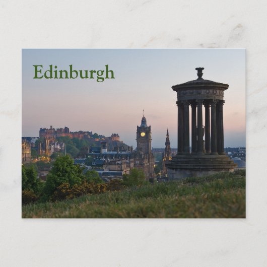 Edinburgh Cityscape Sunset Postcard Postkarte (Vorderseite)